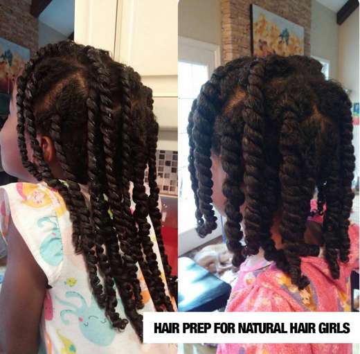 Hair prepped in medium two strand twists